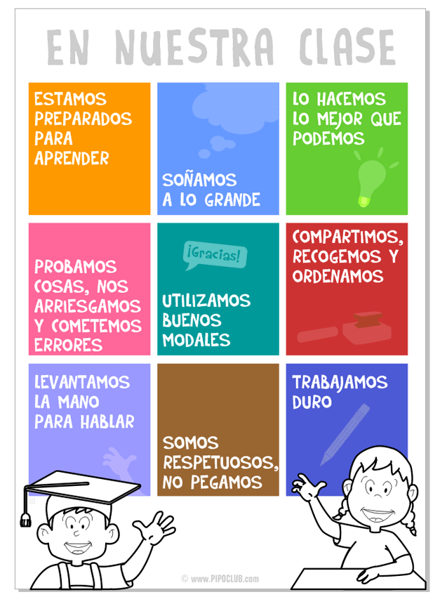 Recursos para Educación Infantil.: CARTELES CON LAS NORMAS DE CLASE