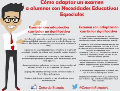 como adaptar un examen para alumno con nee