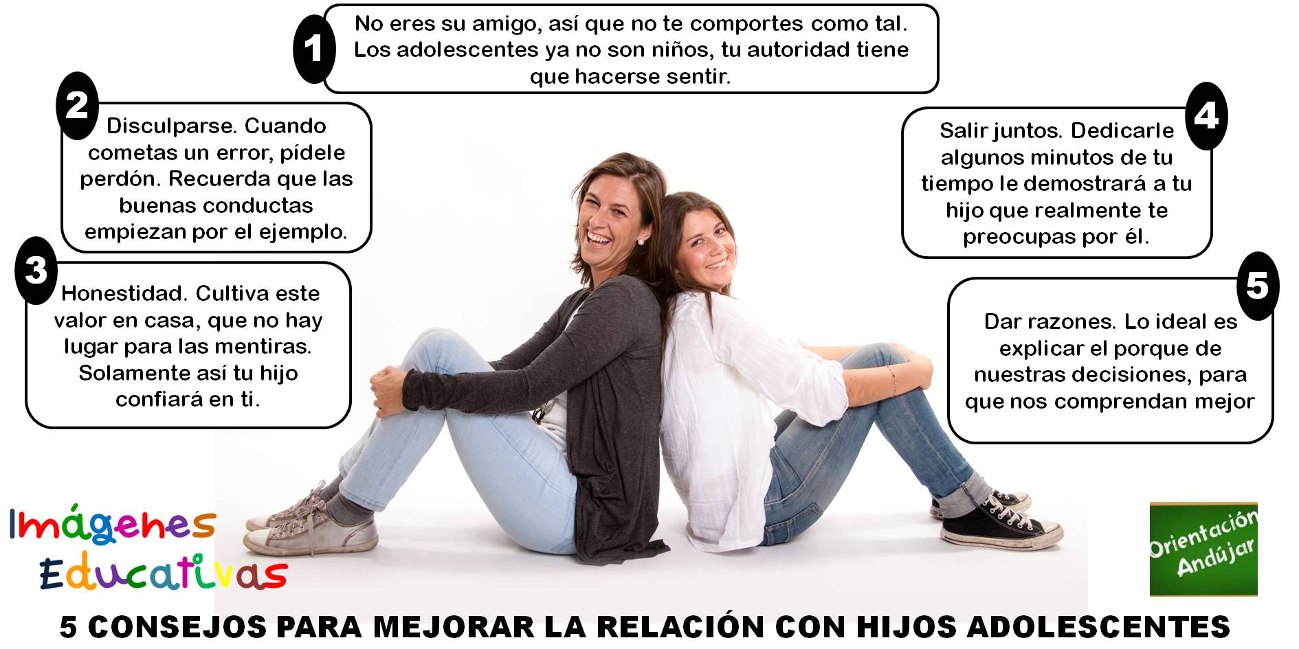 Resultat d'imatges de 5 consejos para mejorar la relación con hijos adolescentes