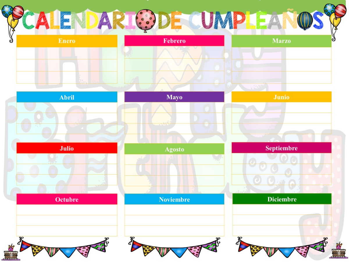 formatos de calendarios