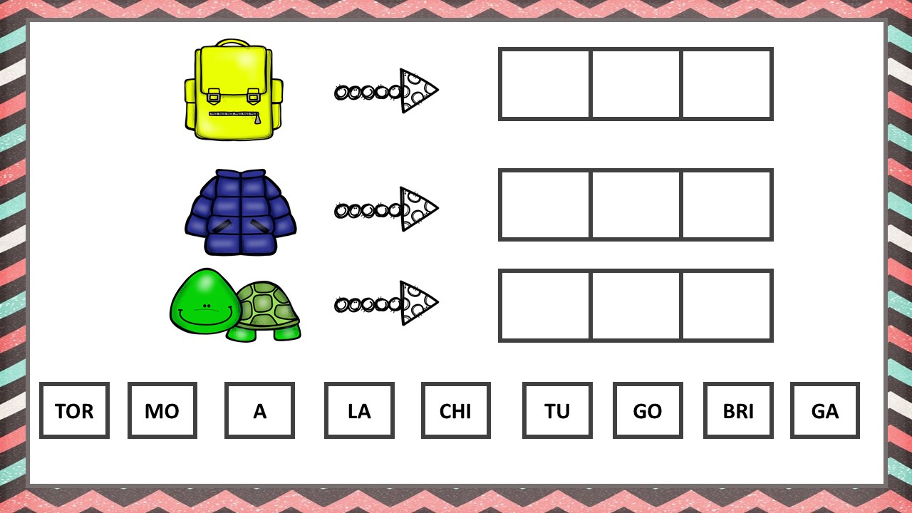 Conciencia fonológica Recorta y pega las sílabas par formar palabras