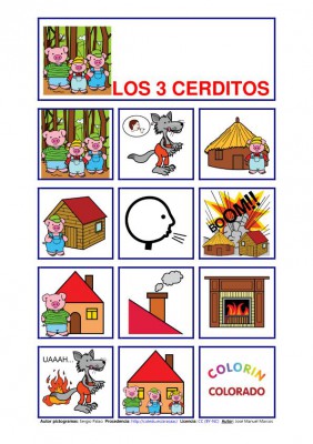 cuento pictogramas los tres cerditos