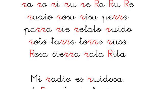 METODO DE LECTOESCRITURA LETRA R