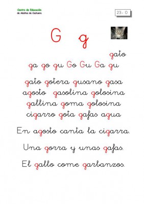 METODO DE LECTOESCRITURA LETRA GA-GO-GU