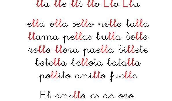 METODO DE LECTOESCRITURA LETRA LL