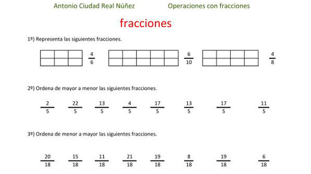 Nueva colaboración de mi hermano Antonio Ciudad-Real, para trabajar las fracciones: concepto, sumas, rectas, multiplicaciones, divisiones, ordenar, etc. EJEMPLO DE LAS FICHAS DESCARGATE LA COLECCIÓN EN PDF COLECCIÓN DE 200 […]