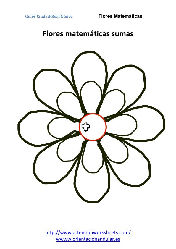 matemáticas primaria flores matematicas sumas nivel inicial plantilla