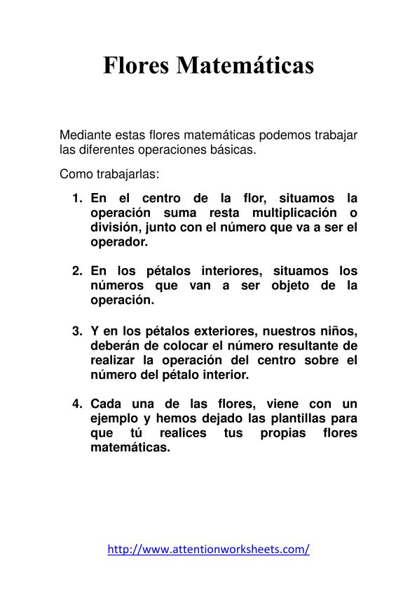 matemáticas primaria flores matematicas sumas nivel inicial 1