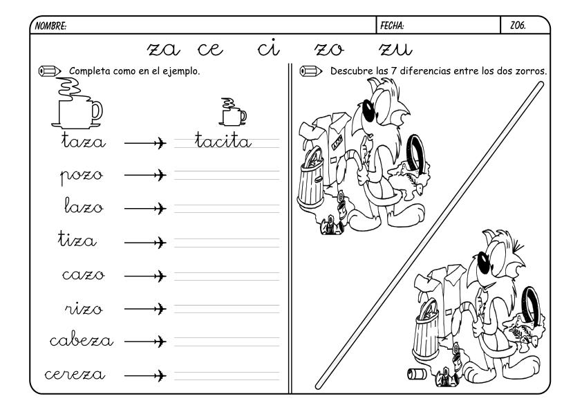 lectoescritura jose boo Letra Z - Orientación Andújar - Educativos