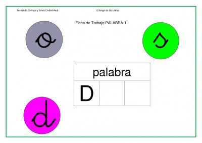 LECTOESCRITURA PRIMARIA BINGO LETRA D