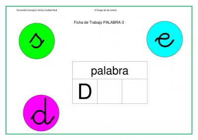 LECTOESCRITURA PRIMARIA BINGO LETRA D