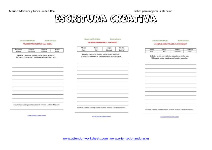 ESCRITURA CREATIVA PRIMAVERAL De la mano de Antonio Ciudad-Real y yo mismo os dejamos esta Colección de actividades de Escritura creativa primaverales, concretamente trabajamos con cuarenta palabras relacionadas con la […]