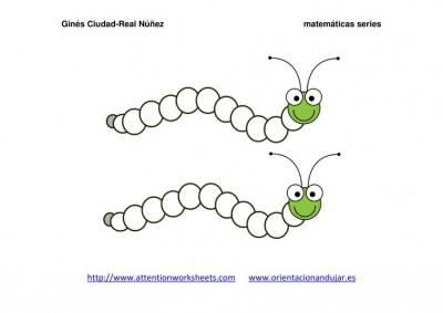 Orugas matemáticas series NUMÉRICAS PLANTILLA IMAGEN 2