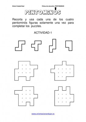 PENTOMINOS cuatro  PIEZAS NIVEL INICIAL en imagenes_01