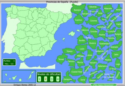 PROVINCIAS de España DIFICIL PUZZLE