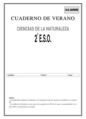 cuaderno de verano ciencias naturales 2 ESO imagen