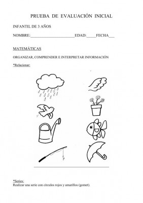 INICIAL INFANTIL 3 AÑOS MATEMATICAS