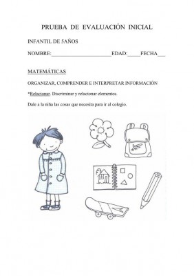 INICIAL INFANTIL 5 AÑOS MATEMATICAS