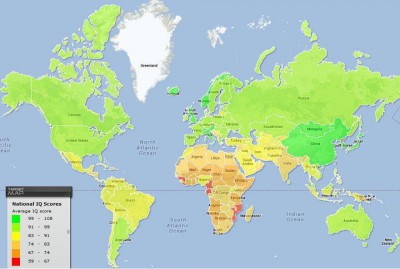 Mapa Mundial con los cocientes intelectuales