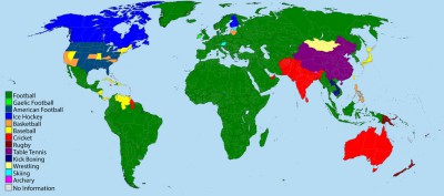 Mapa mundial por deportes con más licencias