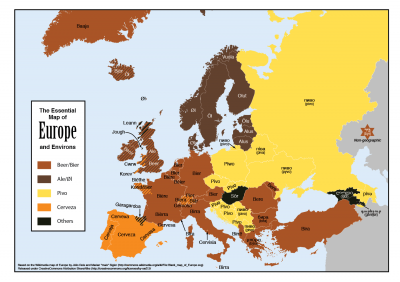 Nombres de cerveza en diferentes idiomas europeos