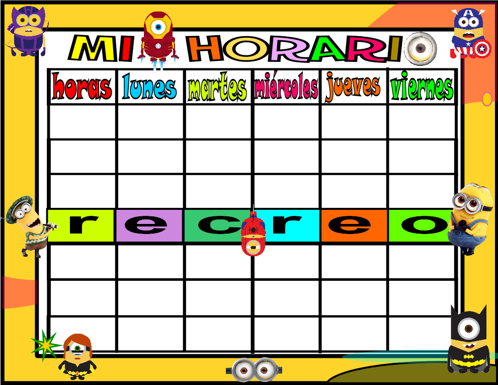 horario 6 HORAS-3 minions