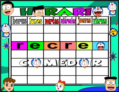 horario 6 HORAS-comedor-2 doraemon