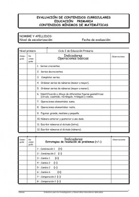 registro evaluacion matematicas