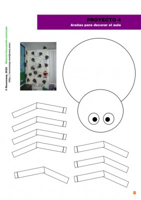 arañas de hallween para la clase