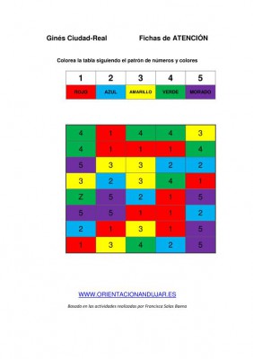 estimulacion cognitiva sigue el patrón de números y colores imagen