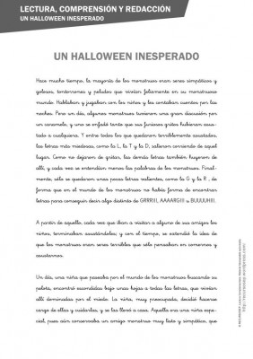 lectura comprensiva un halloween diferente