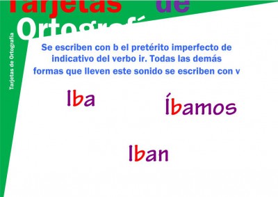 tarjeta b-5 iba, ibas, íbamos, ibais, iban imagen