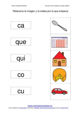 Ejercicios Para trabajar la baraja silábica MAYUSCULAS  PRIMERA PARTE IMAGEN 2