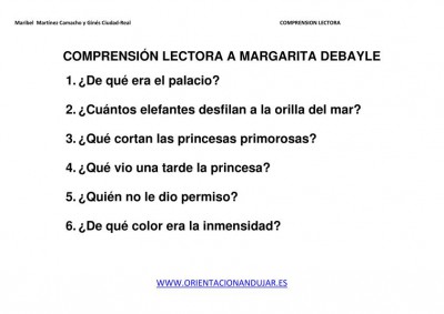 COMPRENSIÓN LECTORA A MARGARITA DEBAYLE IMAGEN 2