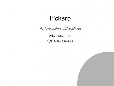 FICHERO ACTIVIDADES DIDACTICAS QUINTO PRIMARIA QUINTO GRADO PORTADA