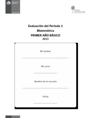 PRIMERO DE PRIMARIA EVALUACION MATEMATICA PRIMER TRIMESTRE IMAGEN