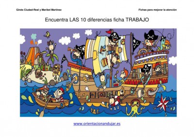 lamina de piratas encuentra las diferencias PIRATAS 2