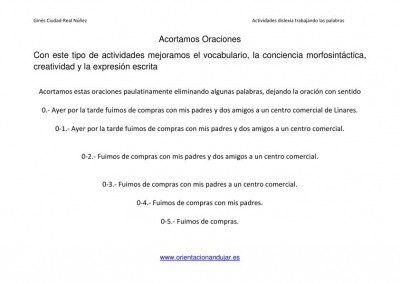 Actividades dislexia Acortamos oraciones imagenes_1