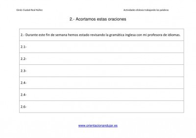 Actividades dislexia Acortamos oraciones imagenes_3