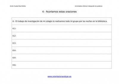 Actividades dislexia Acortamos oraciones imagenes_5