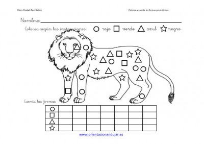 colorea y cuenta las formas geometricas con animales imagenes_2