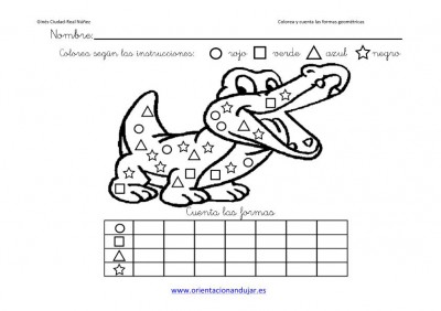 colorea y cuenta las formas geometricas con animales imagenes_5