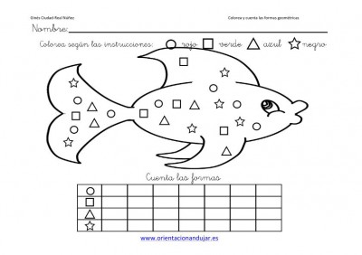 colorea y cuenta las formas geometricas con animales imagenes_7