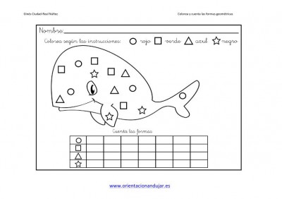 colorea y cuenta las formas geometricas imagen 1