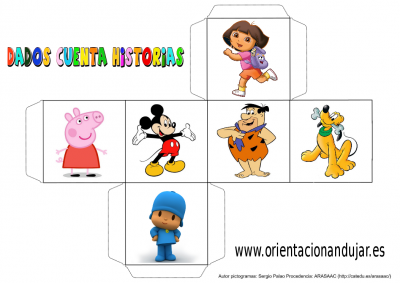 cubo para contar historias color dibujos animados 1