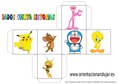 cubo para contar historias color dibujos animados 2