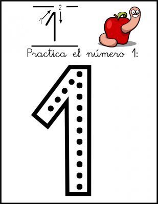 lectoescritura de numeros el 1 ficha 1