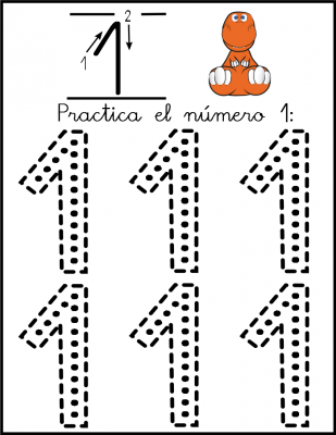 lectoescritura de numeros el 1 ficha 4