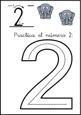 lectoescritura de numeros el 2 ficha 0