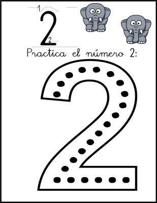 lectoescritura de numeros el 2 ficha 1